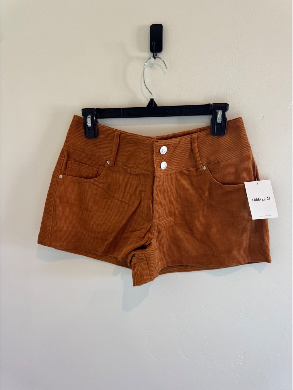 Forever 21 Rust Corduroy Micro Shorts Size Medium NWT High Rise Y2K
